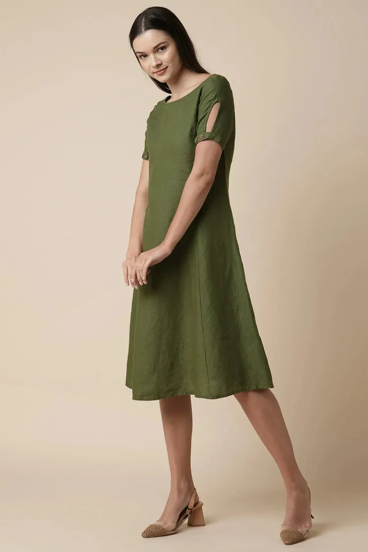 Olive Midi Length Twilight Dress  B Label