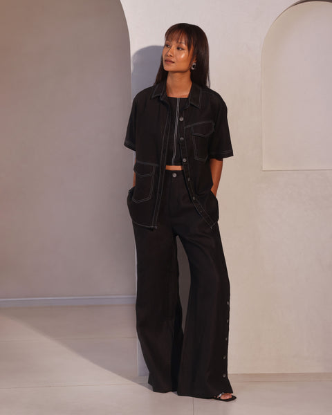 Set of 2: Hue Jacket & Marigold Pants - Black