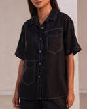 Set of 2: Hue Jacket & Floater Shorts - Black - Image 3