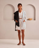 Set of 2: Banyan Jacket & Aerial High Waisted Shorts - Black/ White - Image 1