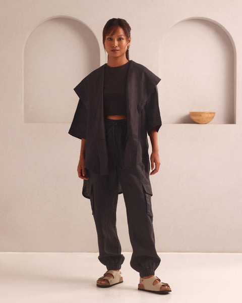 Set of 2: Banyan Jacket & Savannah Cargo Pants - Black