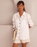 Set of 2: Ivory Shirt & Aerial High Waisted Shorts - Image 1