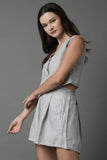 Set of 2: Serene Top & Aerial Shorts - Light Grey - Image 3