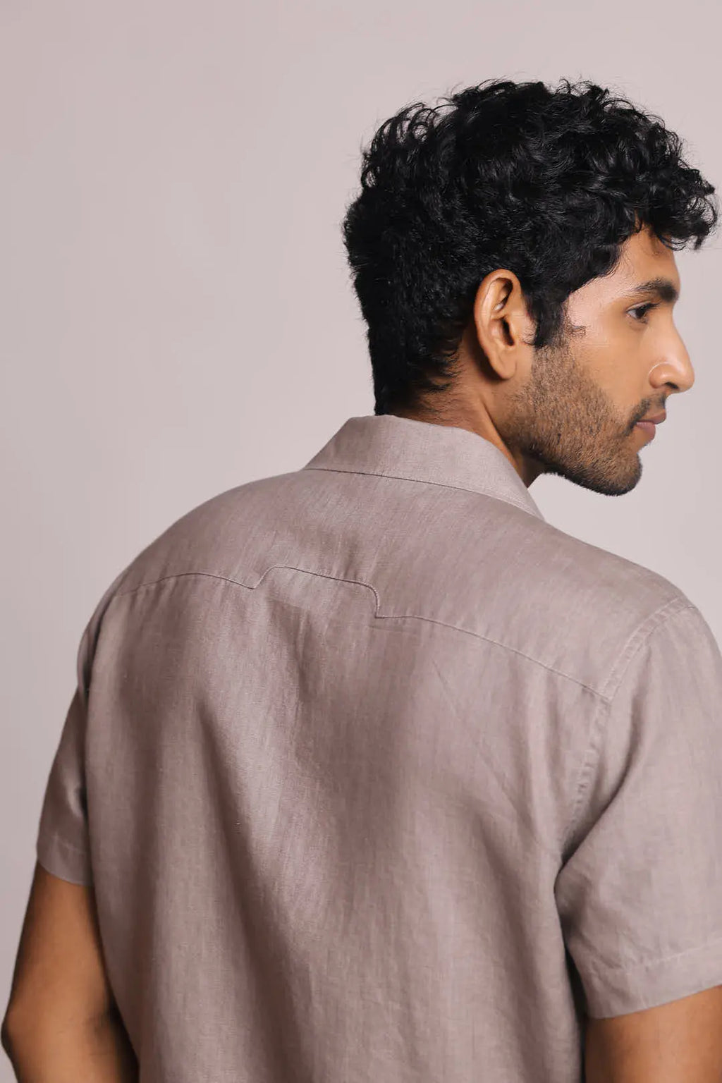 Khaki Straight Fit Ochre Casual Shirt