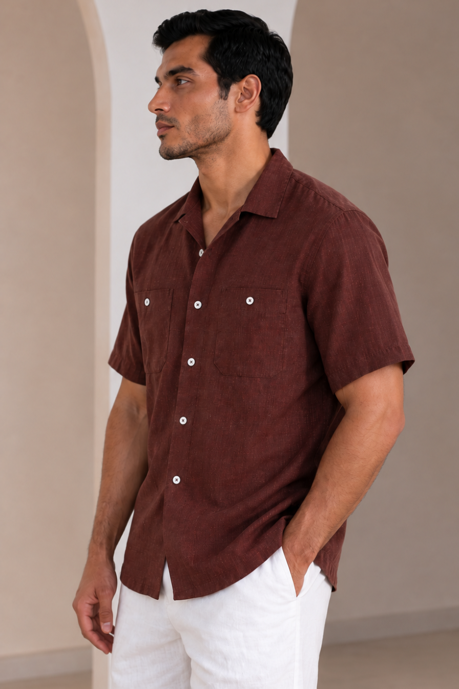 Brown Dawn Half Sleeve Casual Shirt