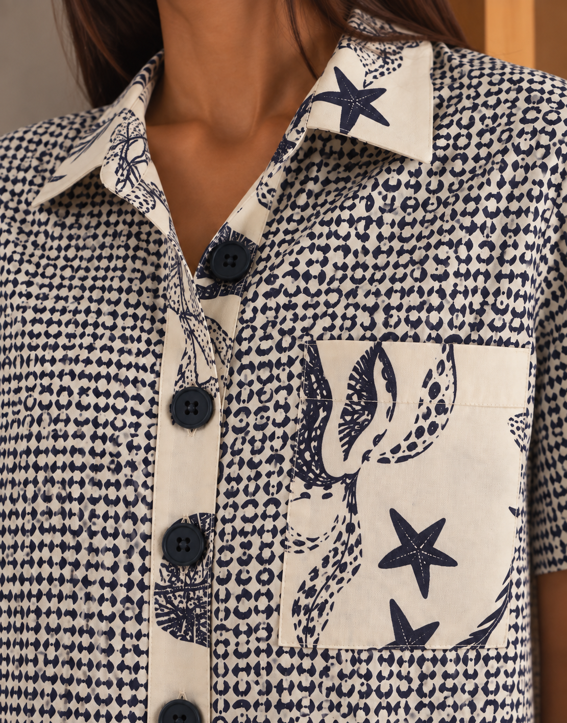 Printed Lola Crop Shirt