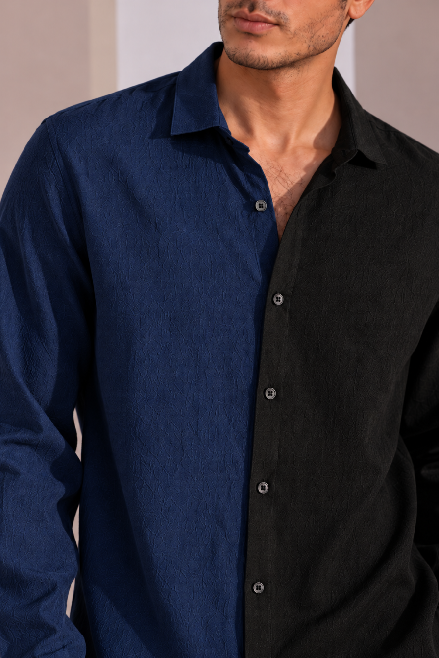 Black & Navy Full Sleeve Gust Shirt