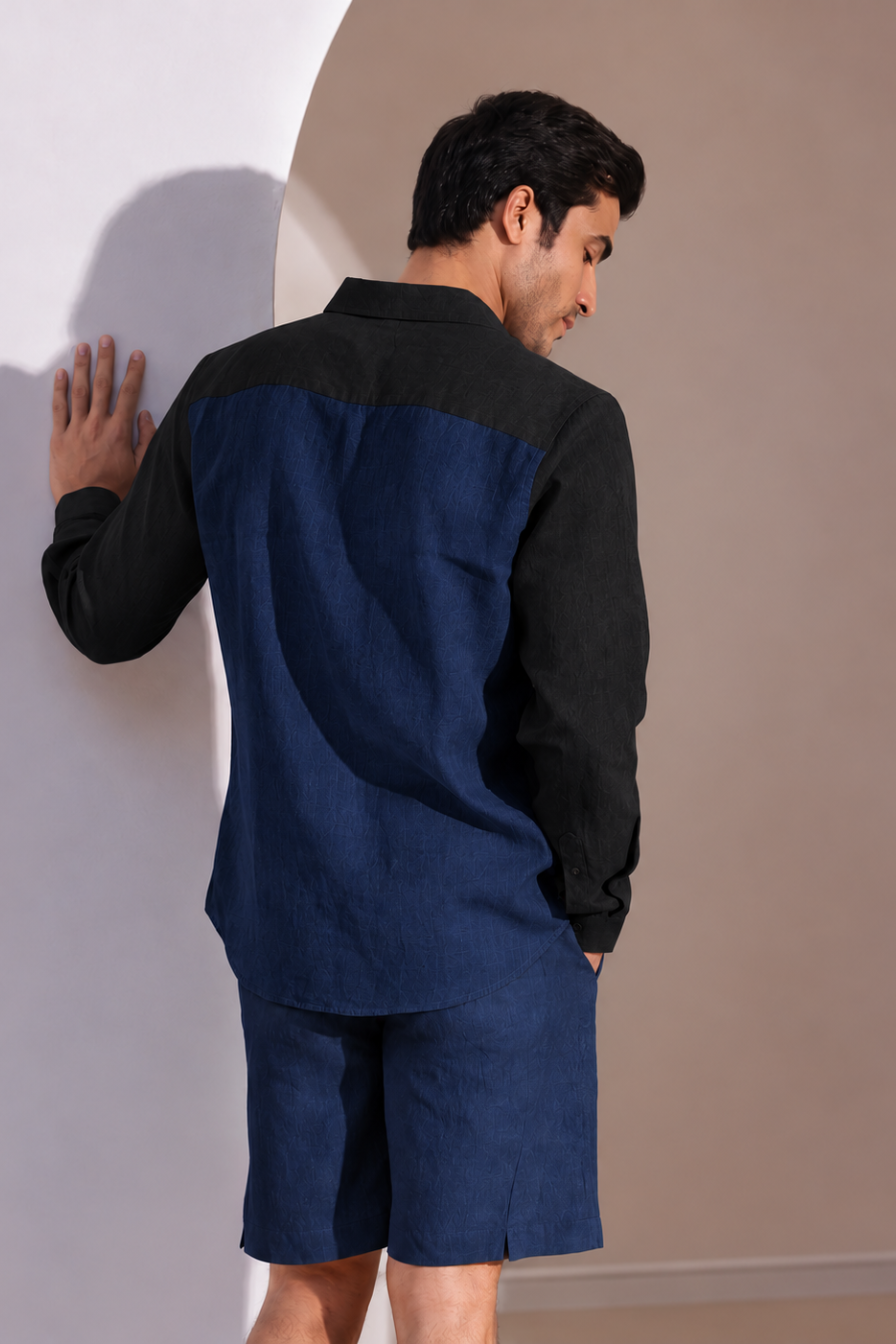 Black & Navy Full Sleeve Gust Shirt