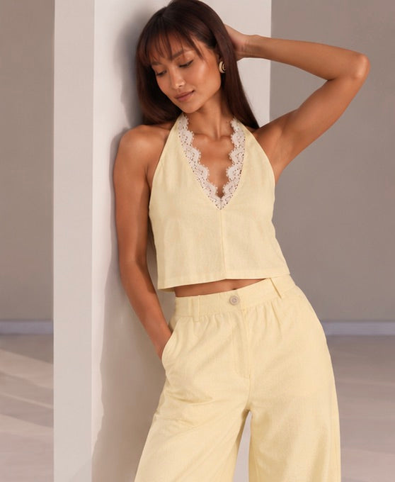 Butter Yellow Mia Crop Top