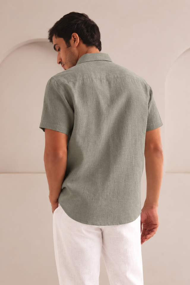 Dark Olive Classic Half Sleeve Burrow Shirt
