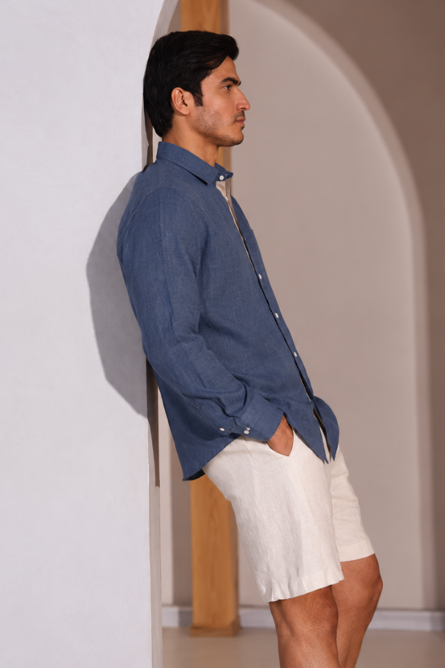 Set of 2: Navy Breath Shirt & Oatmeal Bonzai Shorts
