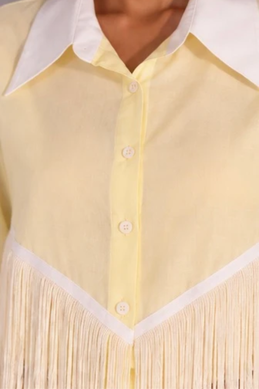 Set of 2: Butter Yellow Celine Long Tassel Shirt & Alba Pants