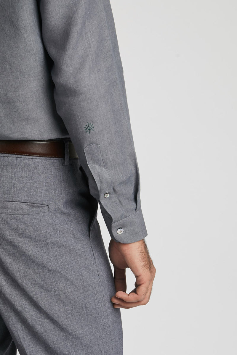 Aglow High Collar  Shirt  - Grey | Relove