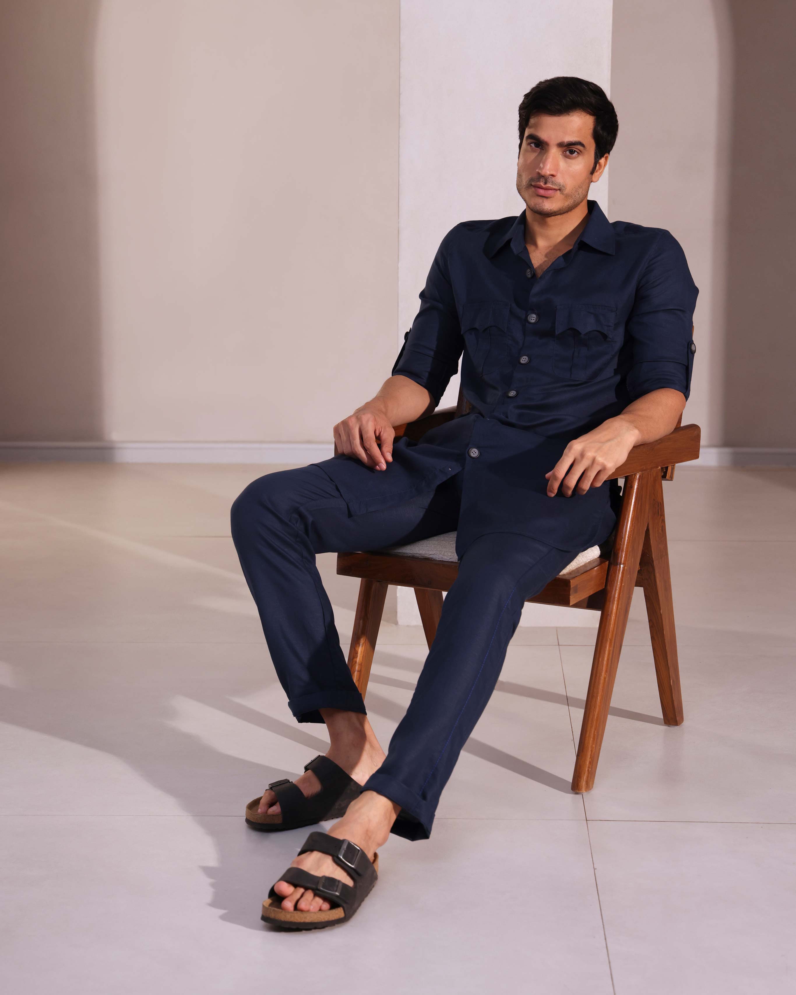 Set of 2 : Ray Kurta & Cedar Pant - Navy