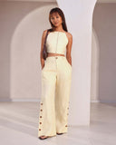 Set of 2:  Mellow Top & Marigold Pants - Beige - Image 1