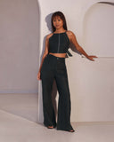 Set of 2:  Mellow Top & Marigold Pants - Black - Image 1