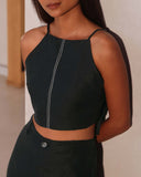 Set of 2:  Mellow Top & Marigold Pants - Black - Image 3