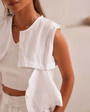 Set of 2: Mondrian Jacket & Aerial High Waisted Shorts - White - Image 3