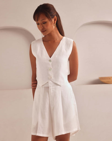 Set of 2: Serene Top & Aerial Shorts - White