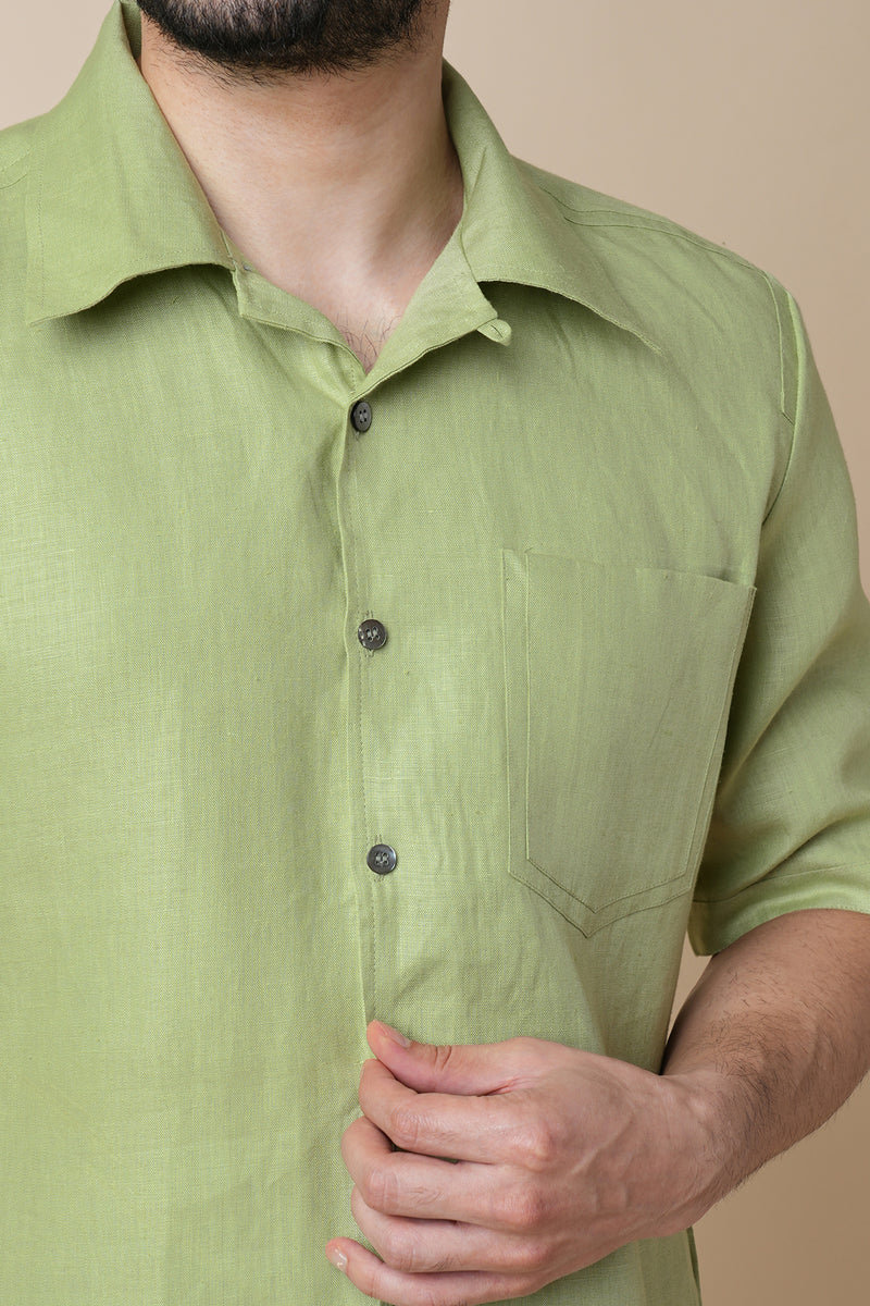 Palm Resort Collar Shirt - Sage