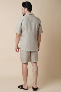 Set of 2: Palm Shirt & Bonzai Shorts - Oatmeal