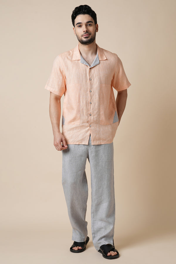 Set of 2: Rustle Shirt & Thrive Pants - Orange and Light Grey