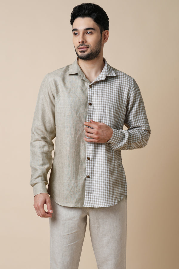 Gust Shirt - Oatmeal, Checks and Stripes