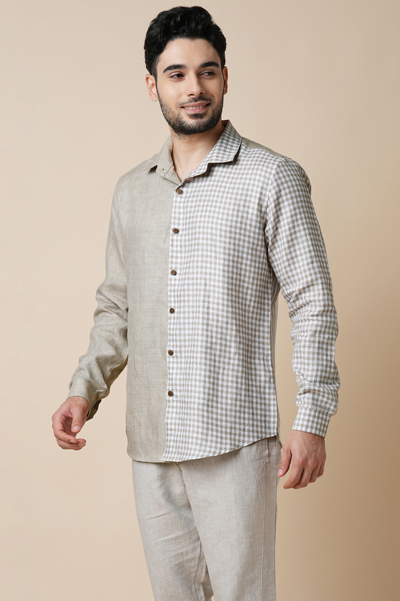 Gust Shirt - Oatmeal, Checks and Stripes