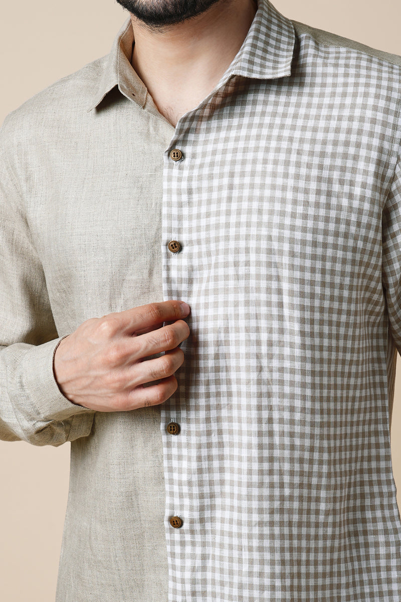 Gust Shirt - Oatmeal, Checks and Stripes