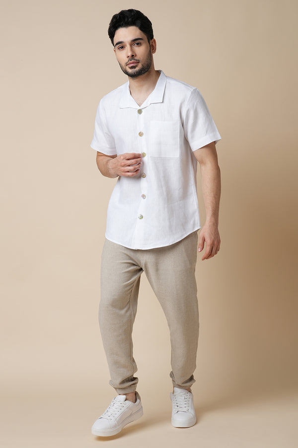 Oasis Resort Collar Shirt - White
