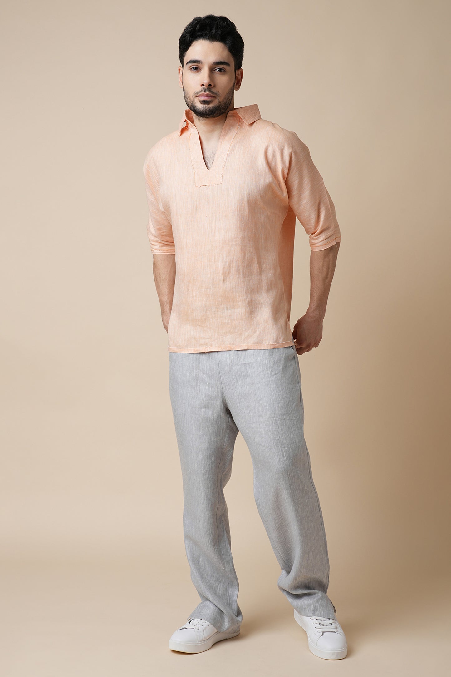 Set of 2: Current Shirt & Thrive Pants - Orange and Light Grey