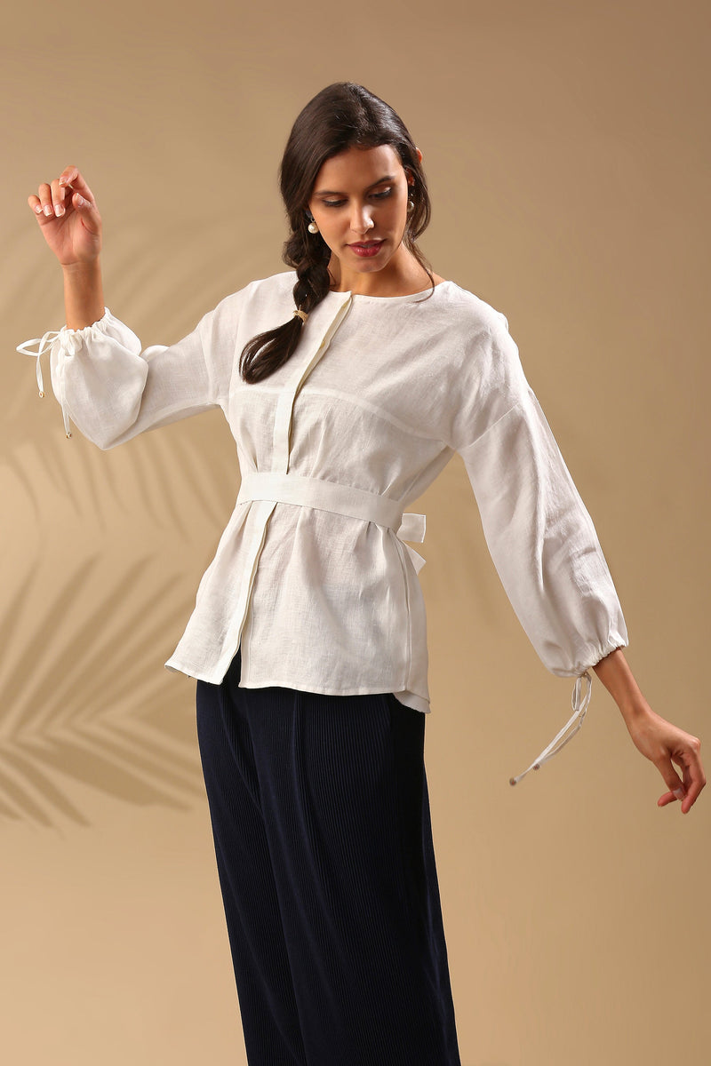 Koa Bomber Jacket / Top - White | Relove