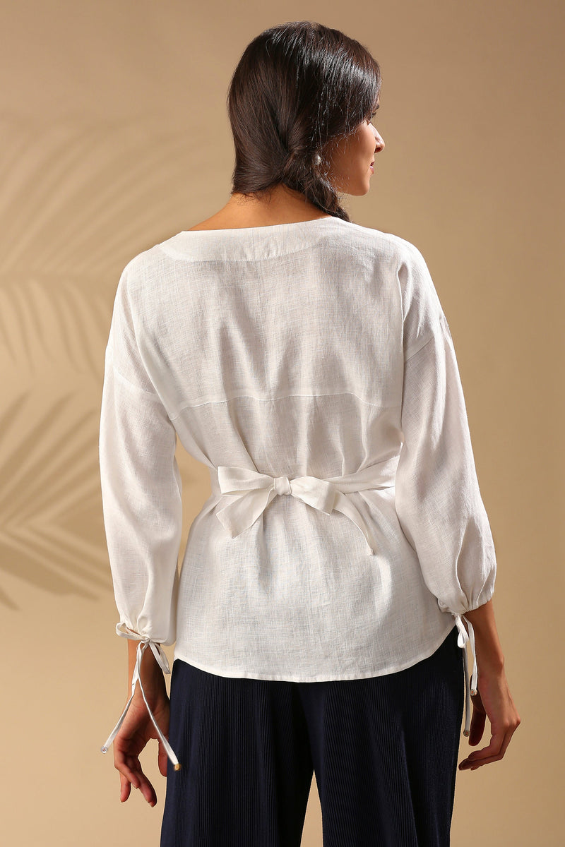 Koa Bomber Jacket / Top - White | Relove