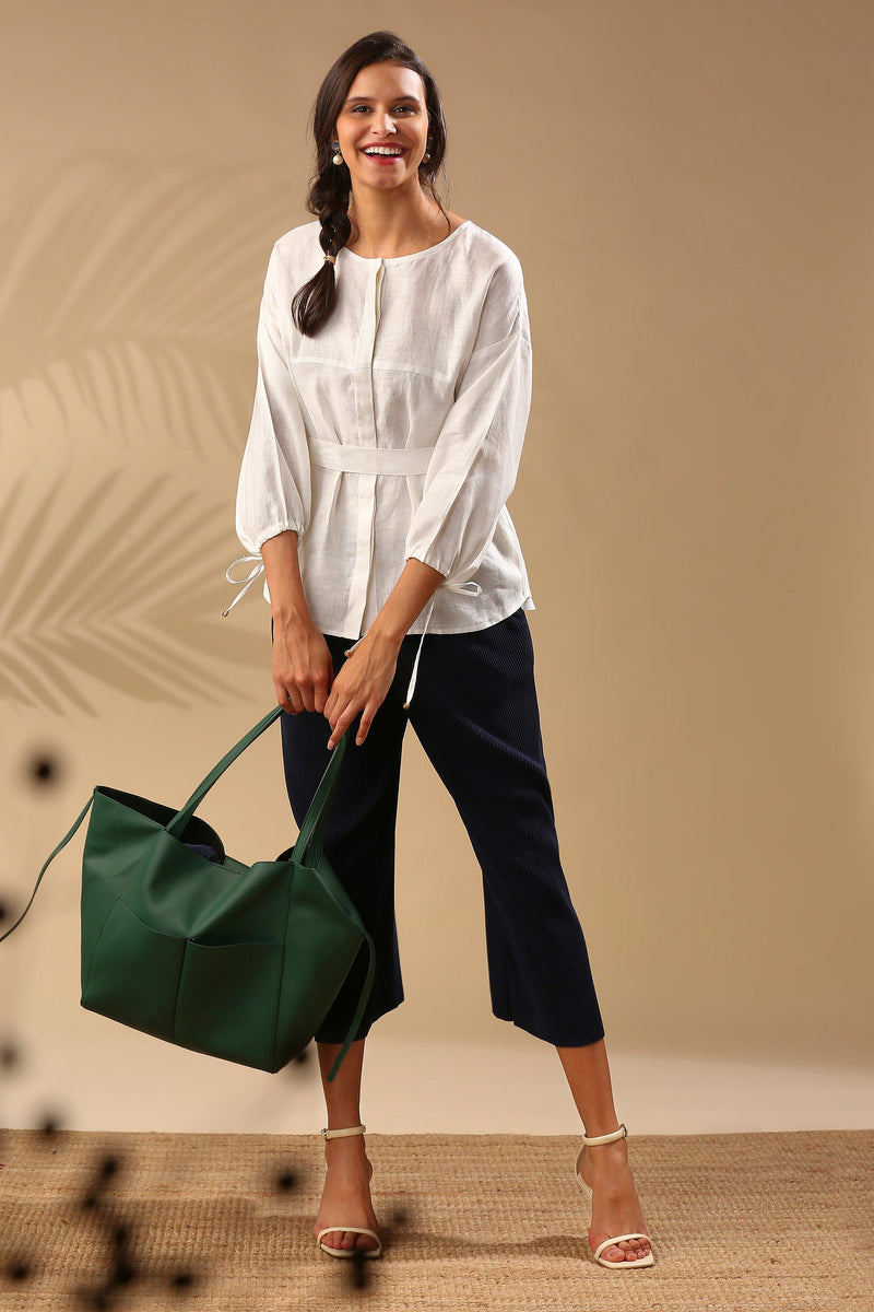 Koa Bomber Jacket / Top - White | Relove
