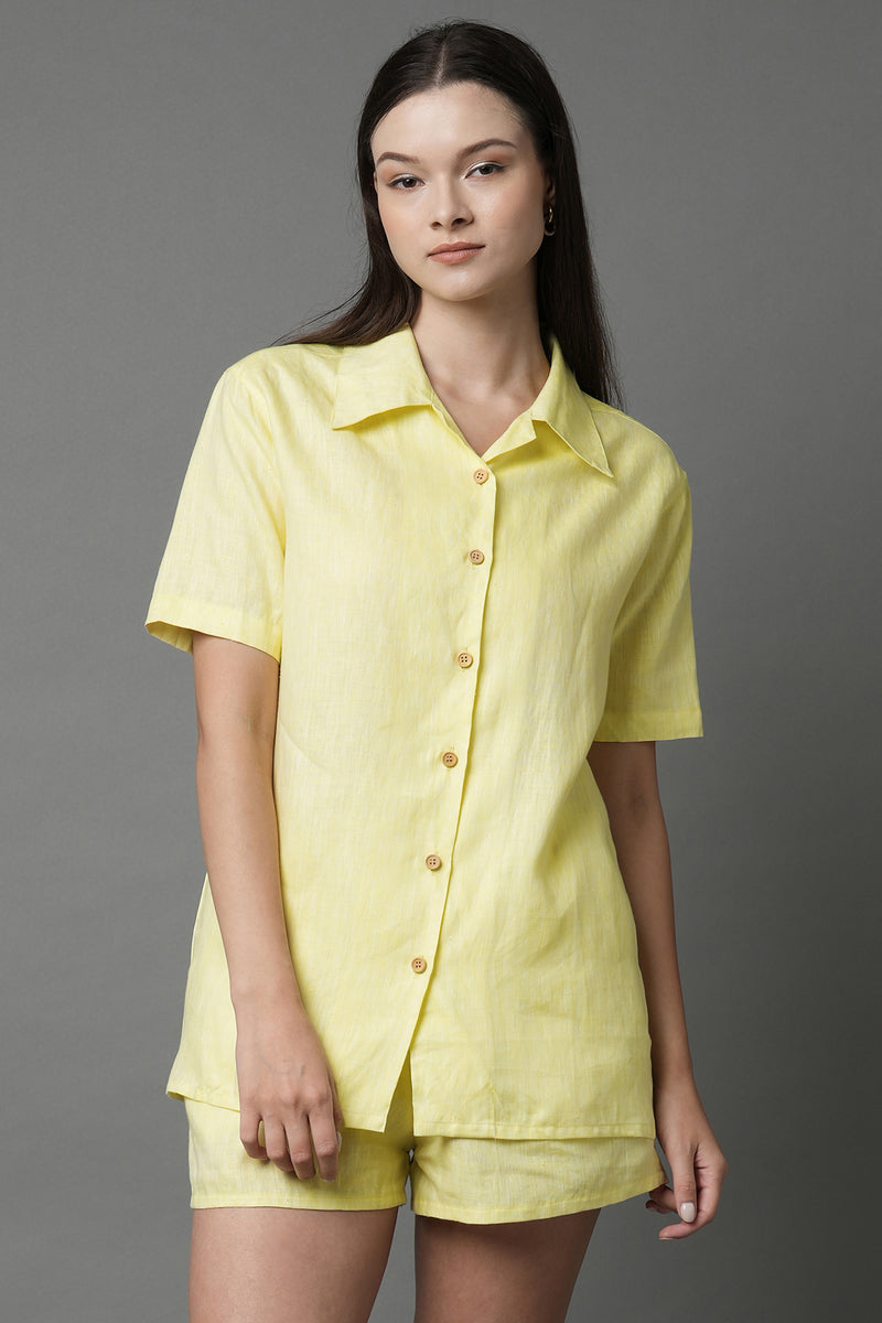 Calm Half Sleeve Shirt - Yellow