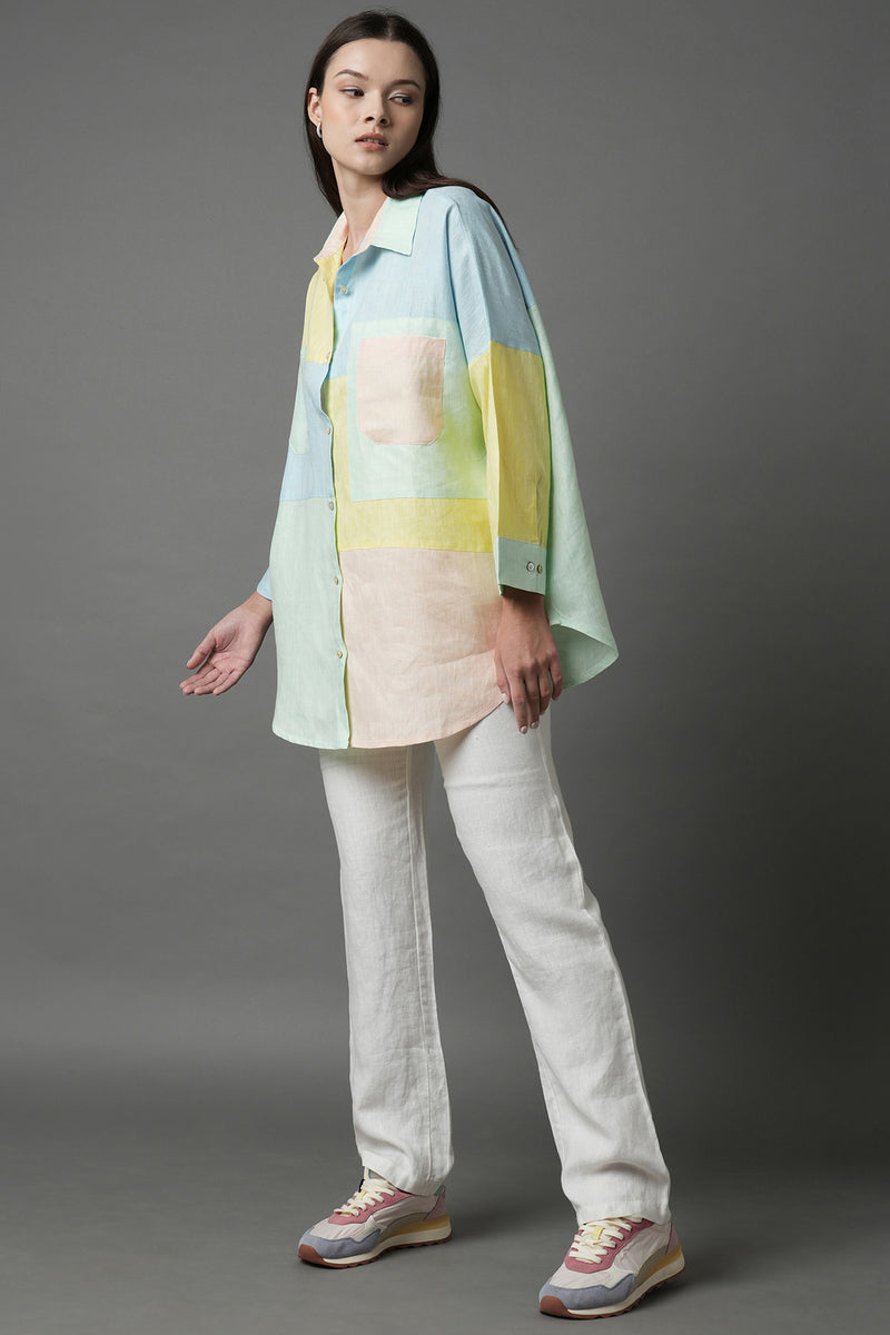 Aurora Shirt - Pastel Colour Block