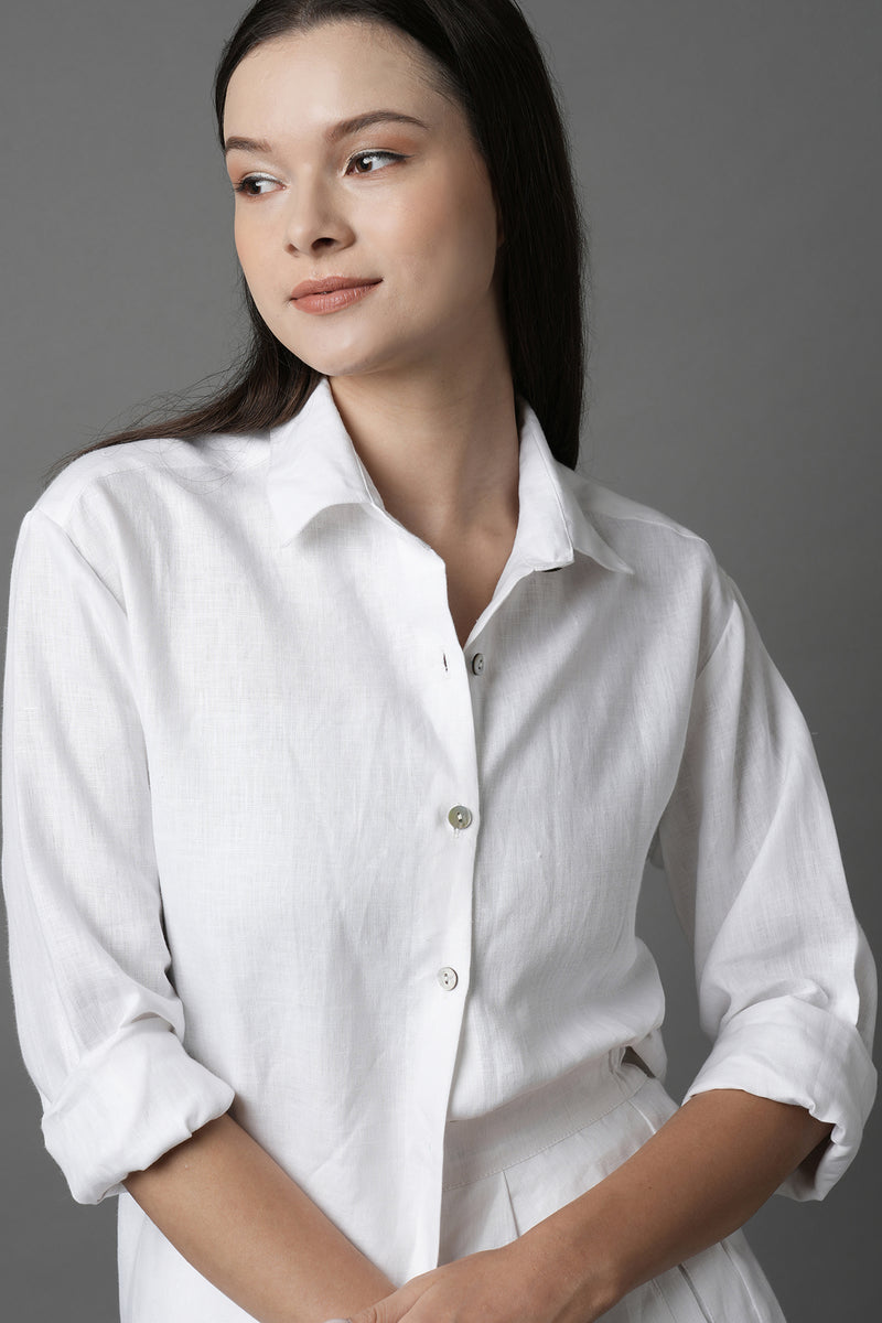 Calm Full Sleeve Shirt - White