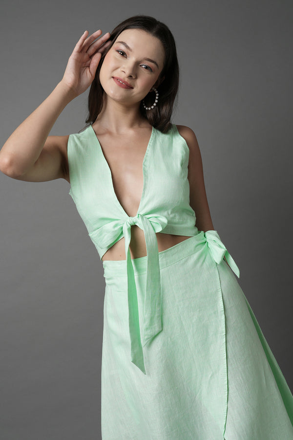 Set of 2: Aria Top & Swirl  Skirt - Mint