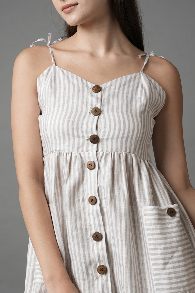 Sway Button Down Dress - Big Stripes