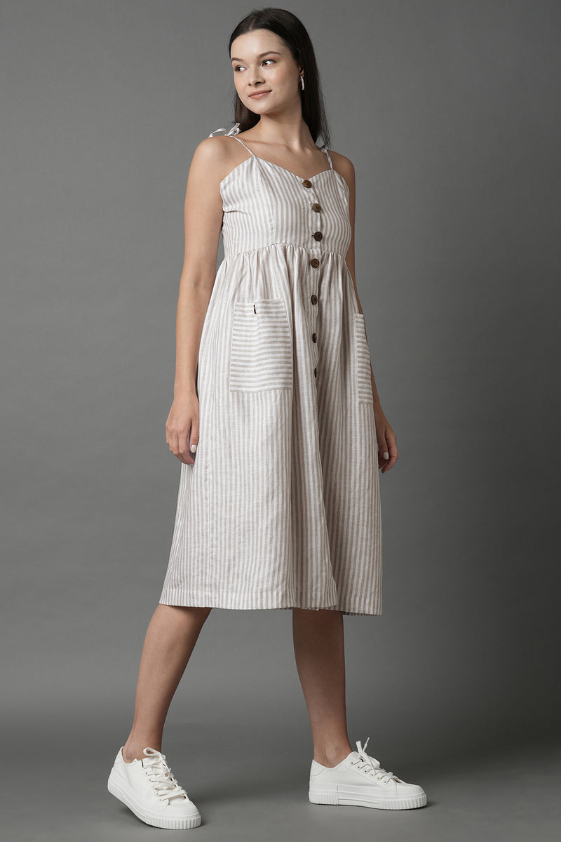 Sway Button Down Dress - Big Stripes