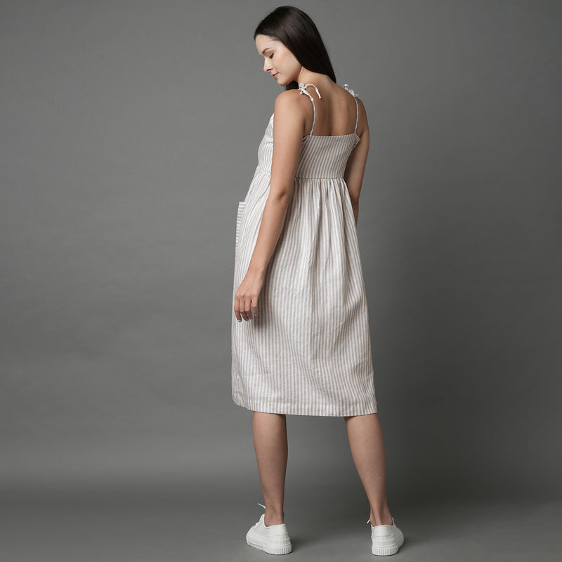 Sway Button Down Dress - Big Stripes