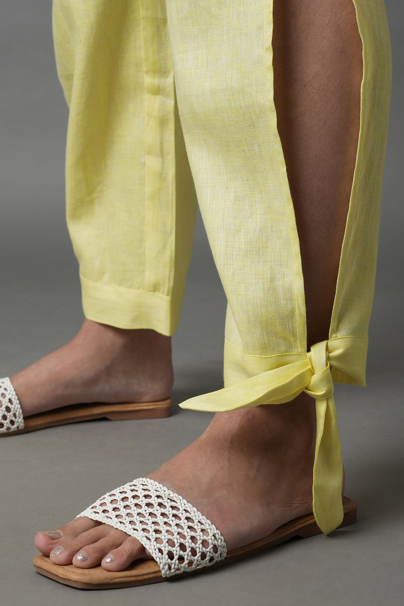Flutter Tie up Pants - Yellow