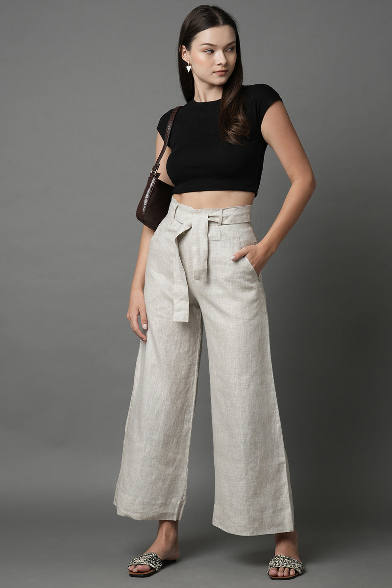 Tranquil Flared Pants - Oatmeal