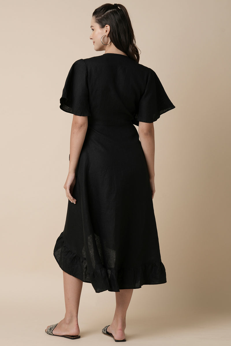 Whirl Wrap Dress - Black