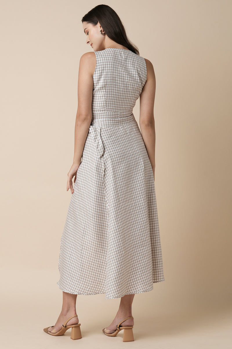 Swirl Wrap Skirt- Checks