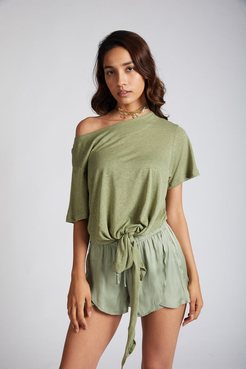 Reef Tie Up T-Shirt - Olive | Relove