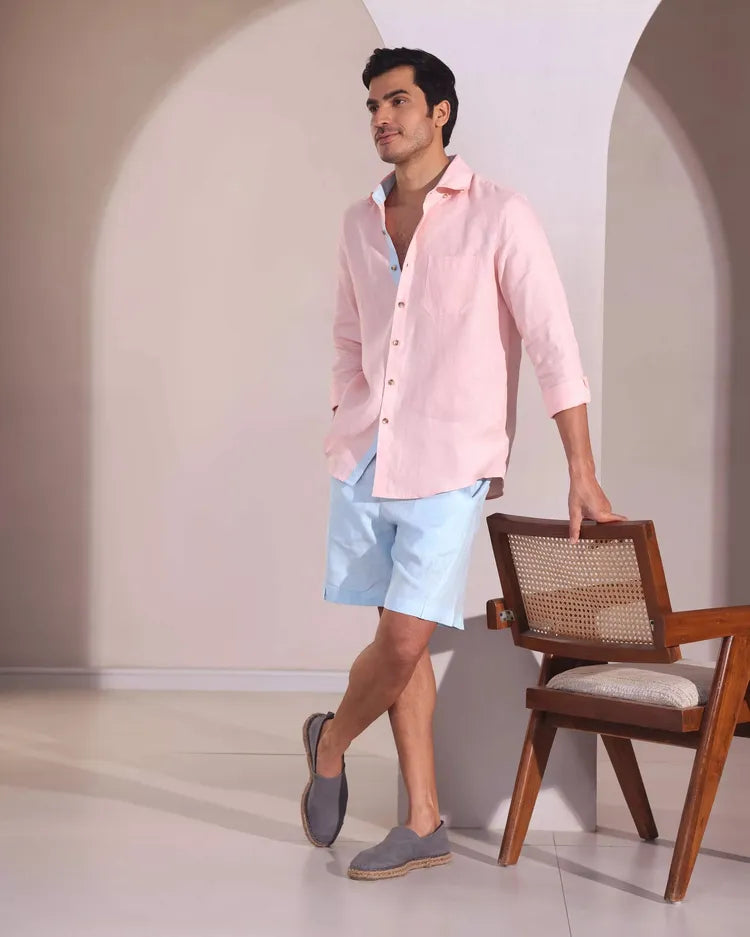 Set of 2: Breath Contrast Trim Shirt and Bonzai Shorts-Co-ords-set-14