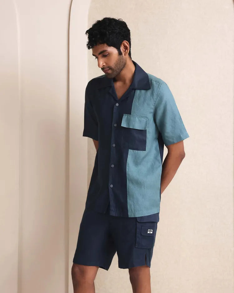 Set of 2: Aqua Shirt & Onyx Shorts-Co-ords-set-31