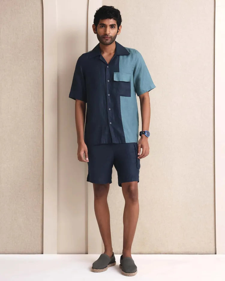 Set of 2: Aqua Shirt & Onyx Shorts-Co-ords-set-31