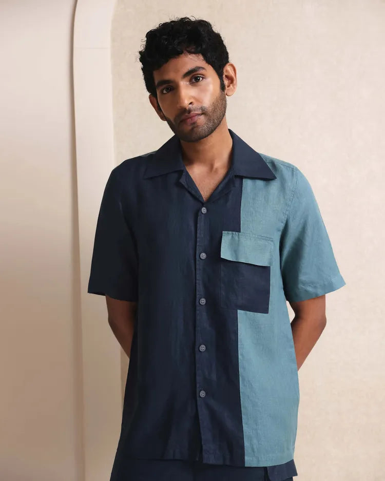 Set of 2: Aqua Shirt & Onyx Shorts-Co-ords-set-31